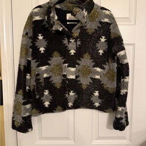 Altar'd State Black and Gray Teddy Jacket